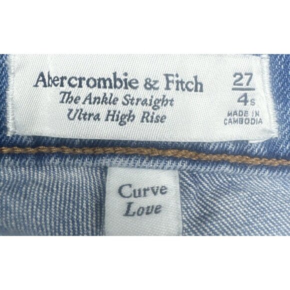 Abercrombie & Fitch Womens Ultra High Rise Ankle Straight Curve Love Jeans 27/4S - Picture 7 of 11